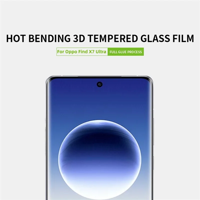 PINWUYO Pour Oppo Find X7 Ultra Protecteur d'écran 3D Enveloppement à chaud Sans empreintes digitales Film en verre trempé
