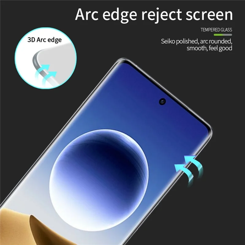PINWUYO Pour Oppo Find X7 Ultra Protecteur d'écran 3D Enveloppement à chaud Sans empreintes digitales Film en verre trempé