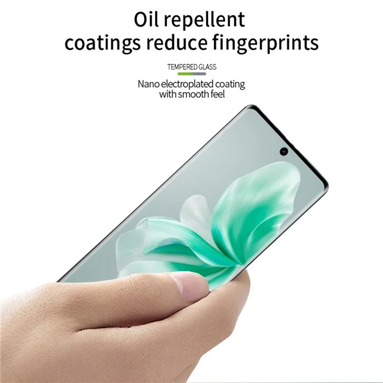 PINWUYO Para vivo S18 5G / S18 Pro 5G Protector de pantalla Película de vidrio templado HD transparente Pegamento completo 3D Curvatura caliente