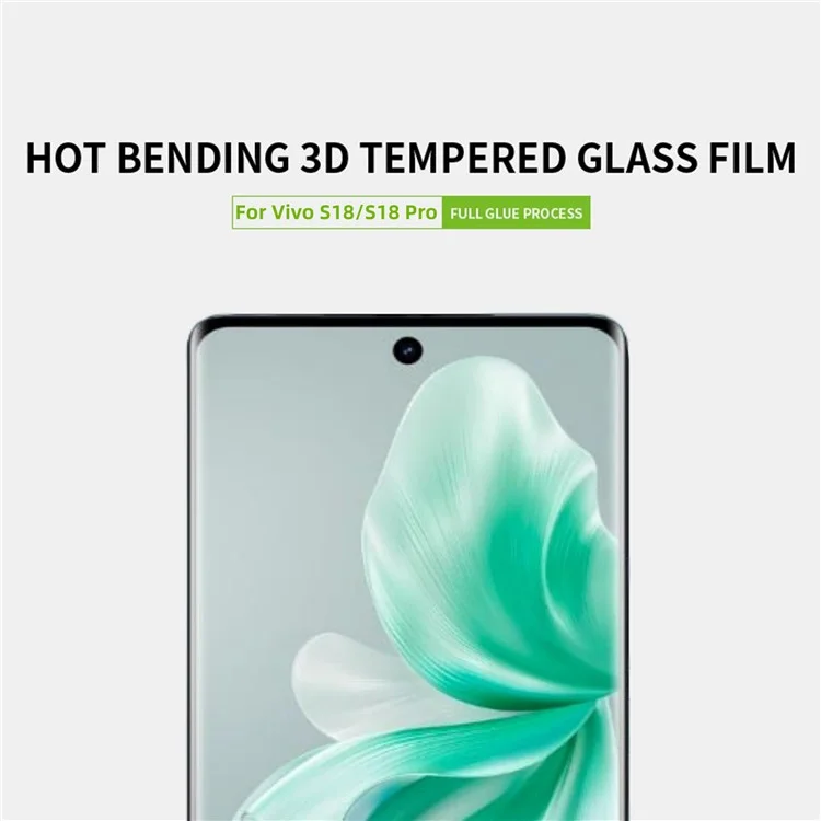 PINWUYO Para vivo S18 5G / S18 Pro 5G Protector de pantalla Película de vidrio templado HD transparente Pegamento completo 3D Curvatura caliente