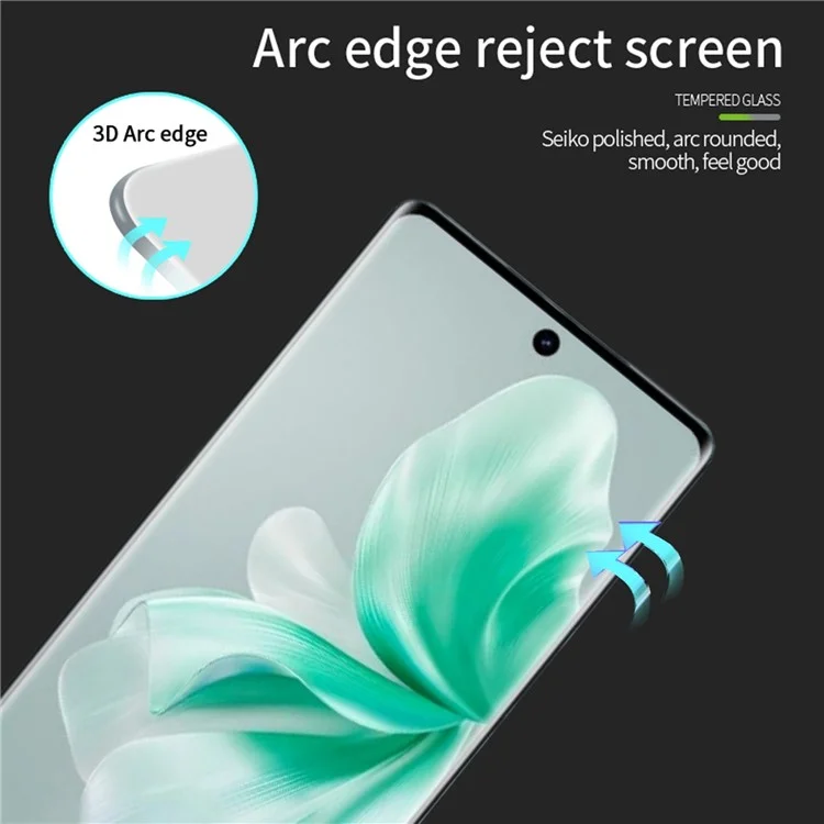 PINWUYO Para vivo S18 5G / S18 Pro 5G Protector de pantalla Película de vidrio templado HD transparente Pegamento completo 3D Curvatura caliente