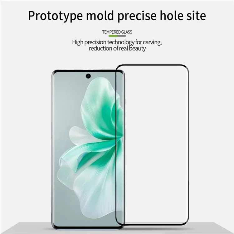 PINWUYO Para vivo S18 5G / S18 Pro 5G Protector de pantalla Película de vidrio templado HD transparente Pegamento completo 3D Curvatura caliente