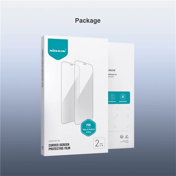 NILLKIN 2Pcs For vivo X Fold3 / X Fold3 Pro Screen Protector Scratch-Proof PMMA Film with Easy Installation Tool