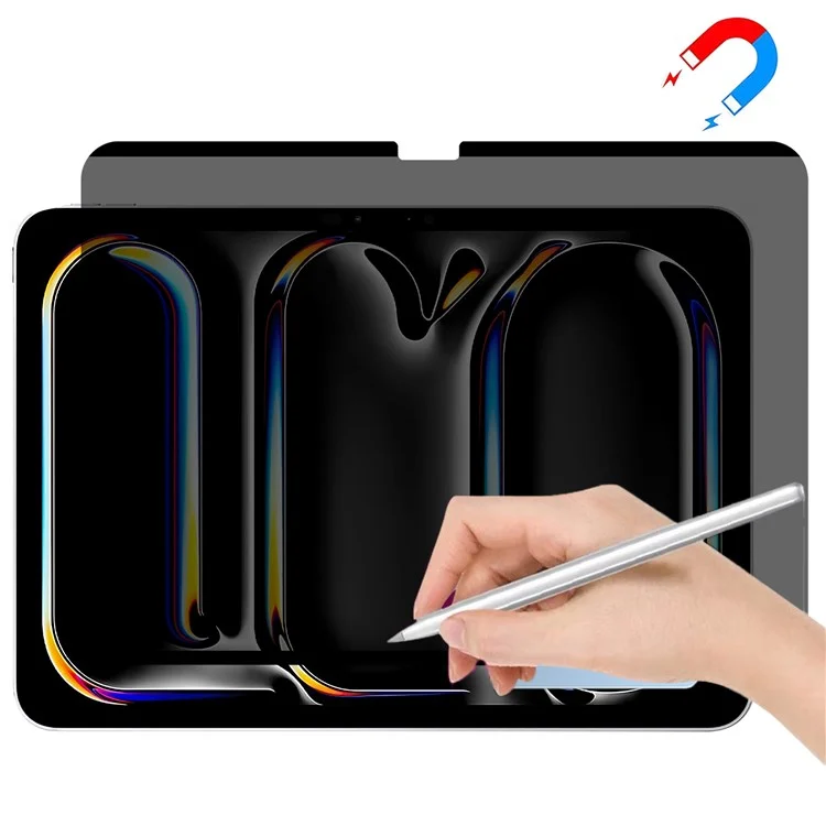 For iPad Pro 13 (2024) Privacy Screen Protector Magnetic Matte PET Film Reusable Shield