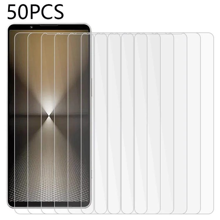 50PCS For Sony Xperia 1 VI 0.3mm 2.5D Screen Protector High Transparency Tempered Glass Film