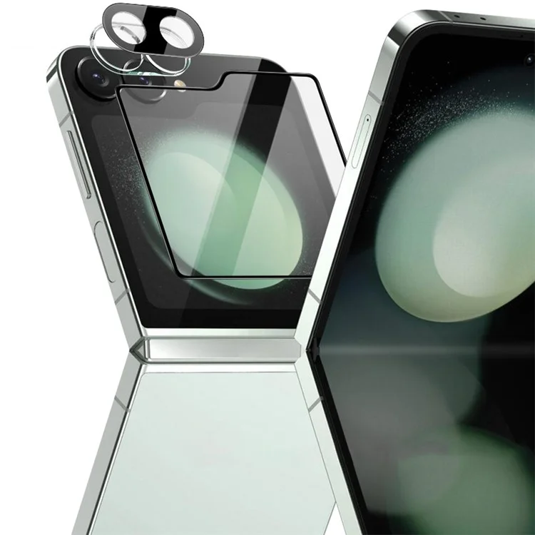 IMAK For Samsung Galaxy Z Flip6 5G Camera Lens Protector Oleophobic Ultra Clear Lens Film with Back Screen Film Set (Black Version)