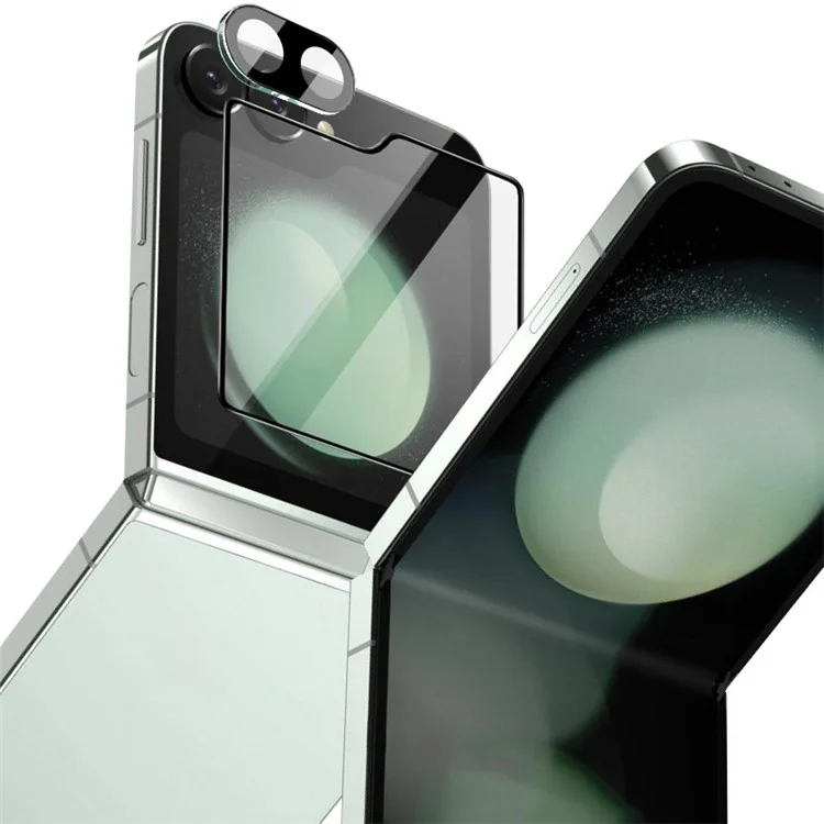 IMAK For Samsung Galaxy Z Flip6 5G Camera Lens Protector Oleophobic Ultra Clear Lens Film with Back Screen Film Set (Black Version)
