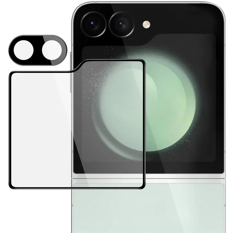 IMAK For Samsung Galaxy Z Flip6 5G Camera Lens Protector Oleophobic Ultra Clear Lens Film with Back Screen Film Set (Black Version)