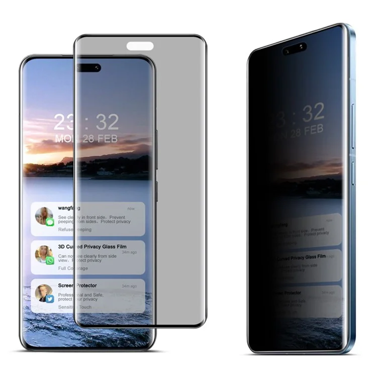 IMAK für Xiaomi Civi 4 Pro 5G / 14 Civi 5G Anti-Spy-Bildschirmschutz 3D gebogene Panzerglas-Vollabdeckungsfolie
