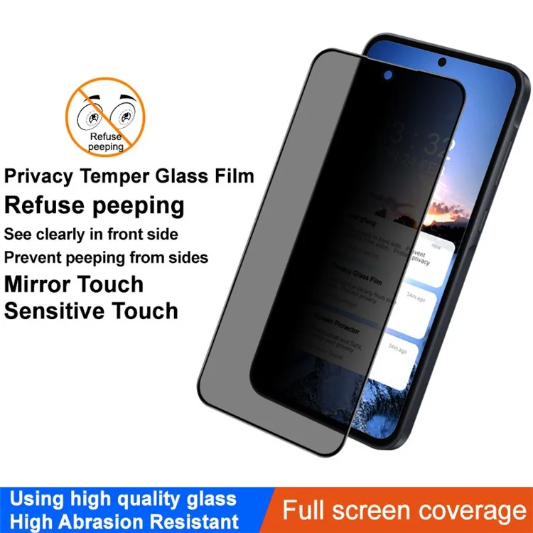 IMAK Für Samsung Galaxy A35 5G / A55 5G Panzerglas Bildschirmschutz Vollkleber Bildschirmfolie Gegen Ausspionieren