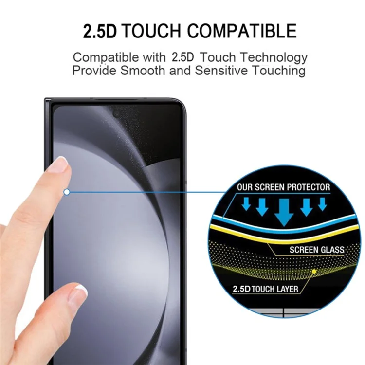 Для Samsung Galaxy Z Fold6 5G Front Tempered Glass Screen Protector Full Cover Full Glue Silk Printing Clear Film