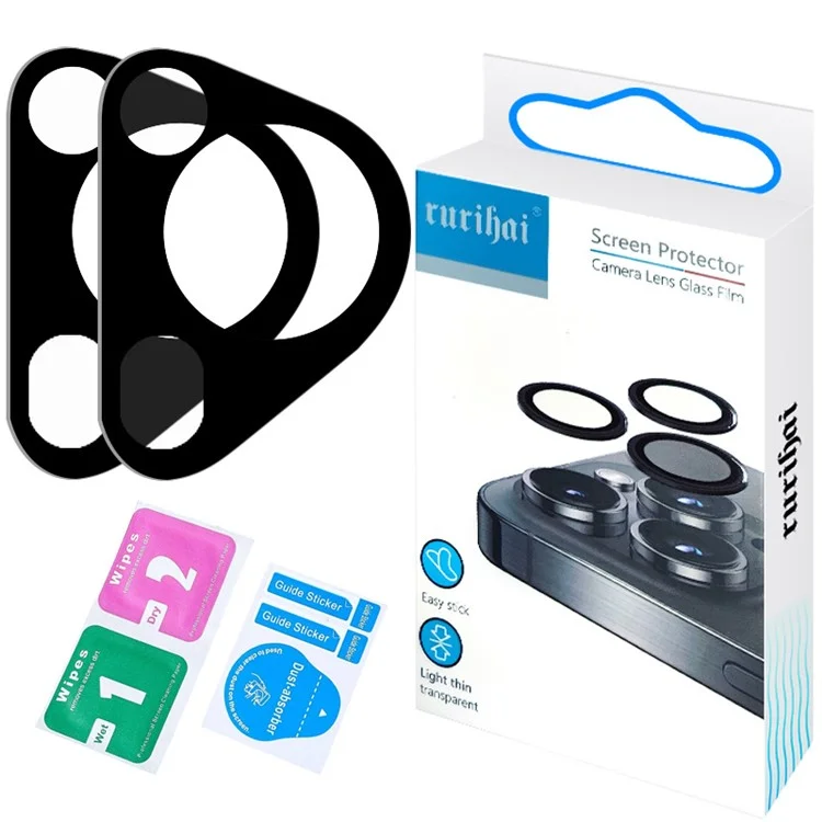 РУРИАЙ 2 шт. для Huawei Pura 70 Ultra Camera Lens Protector Silk Screen Black Ultra Clear Lens Film