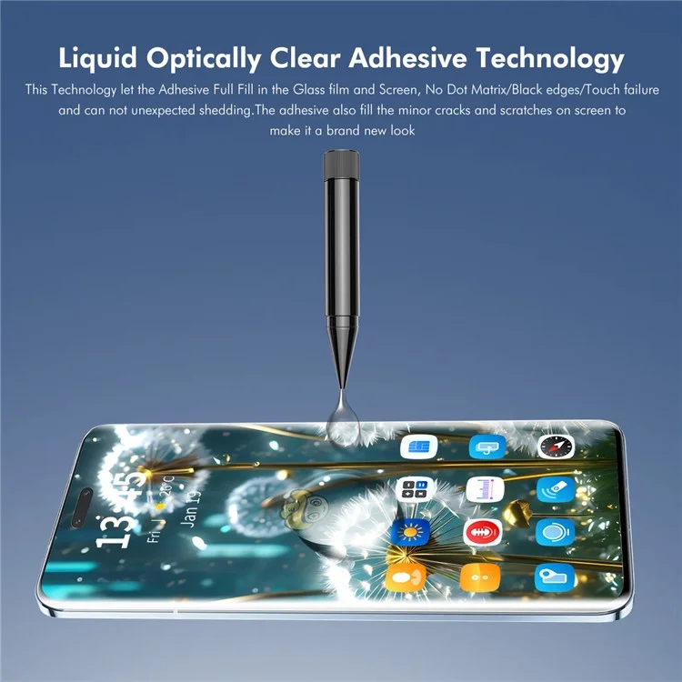ENKAY HAT PRINCE para Huawei nova 12 Pro 5G / nova 12 Ultra 5G Protector de pantalla UV Líquido Anti-Arañazos Película curva