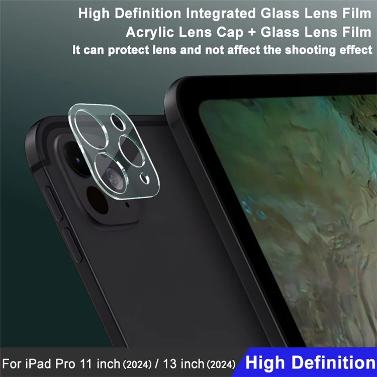 IMAK For iPad Pro 11 (2024) / Pro 13 (2024) Camera Lens Protector Integrated Tempered Glass + Acrylic Lens Cap Lens Film