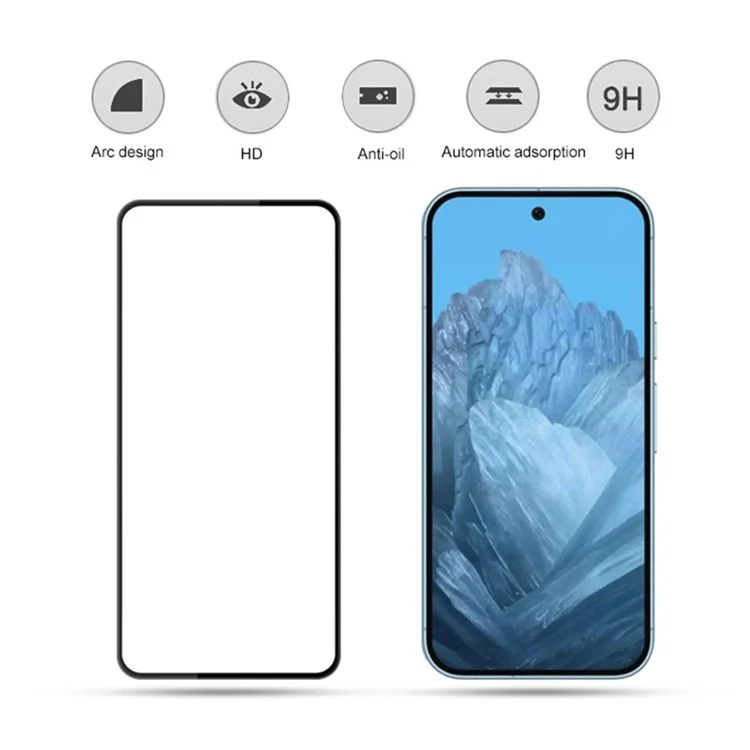MOCOLO Per Google Pixel 9 Pro XL Protezione Schermo in Vetro Temperato Antischeggia con Stampa in Seta, Nero