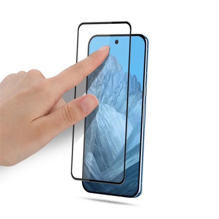 MOCOLO Per Google Pixel 9 Pro XL Protezione Schermo in Vetro Temperato Antischeggia con Stampa in Seta, Nero