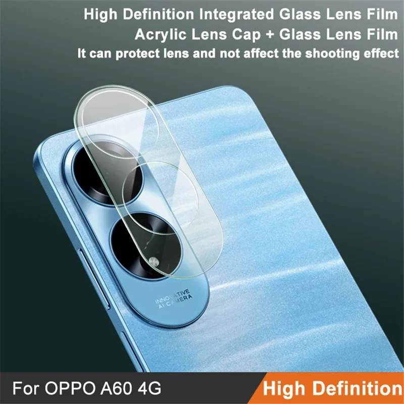 IMAK For Oppo A60 4G Tempered Glass Camera Lens Protector + Acrylic Lens Cap