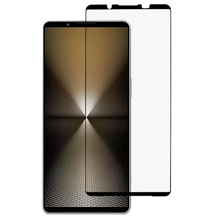 For Sony Xperia 1 VI Tempered Glass Electroplating Anti-Fingerprint Silk Printing Full Glue Screen Protector