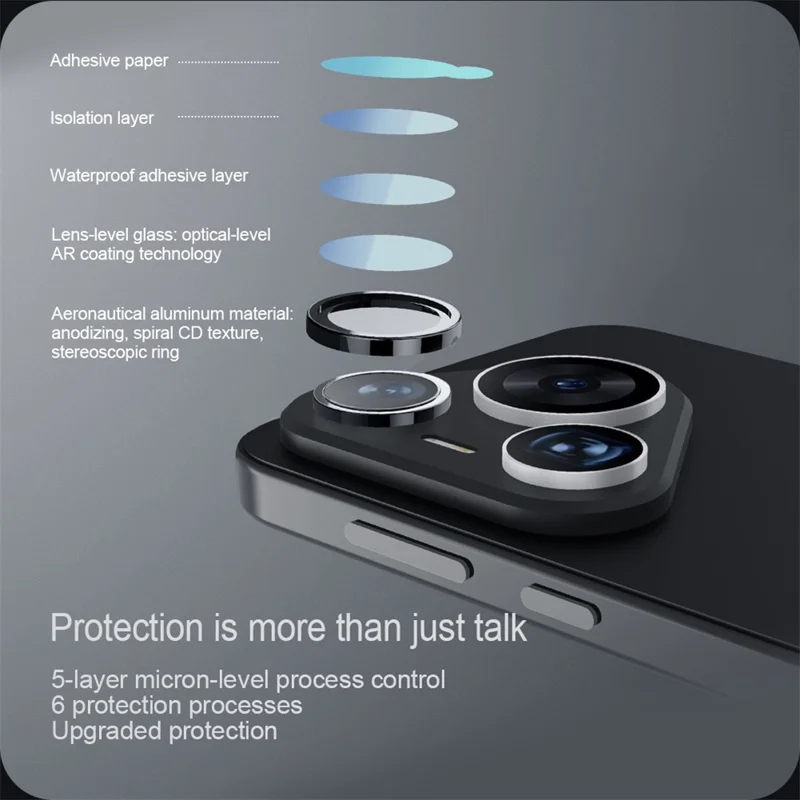 NILLKIN 1 Set For Huawei Pura 70 Camera Lens Protector Alumínio Liga Tempered Glass Individual Lens Film