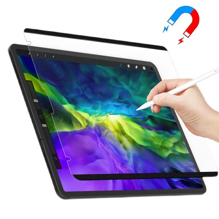 Para iPad Air 13 (2024) Protetor de Tela Magnético Removível Reutilizável Filme PVC Sensação de Papel