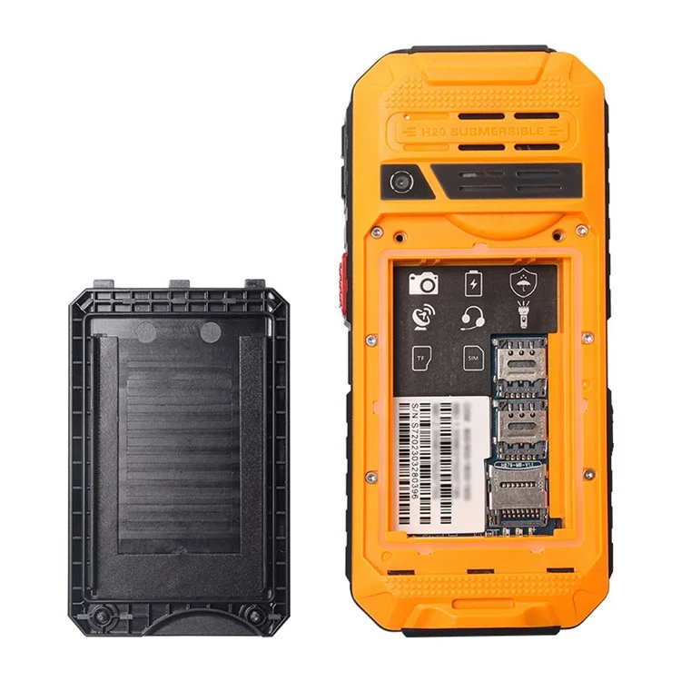UNIWA S9 2.4-inch Rugged Cellphone IP68 Waterproof 4G Mobile Phone with Flashlight - Grey / EU Plug