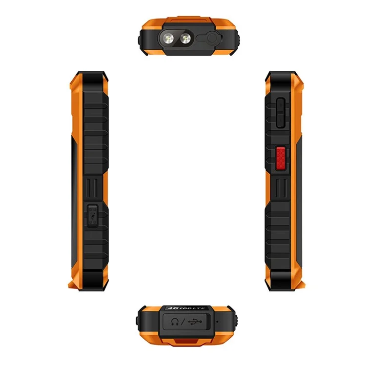 UNIWA S9 2.4-inch Rugged Cellphone IP68 Waterproof 4G Mobile Phone with Flashlight - Grey / EU Plug