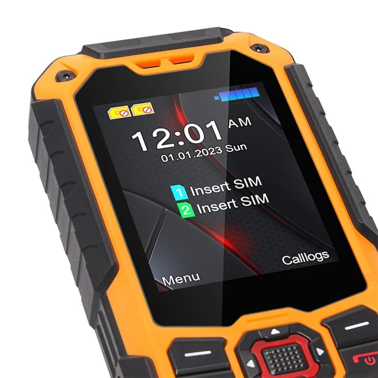 UNIWA S9 2.4-inch Rugged Cellphone IP68 Waterproof 4G Mobile Phone with Flashlight - Grey / EU Plug