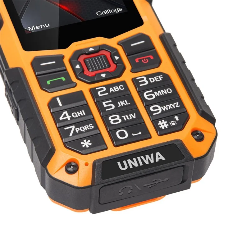 UNIWA S9 2.4-inch Rugged Cellphone IP68 Waterproof 4G Mobile Phone with Flashlight - Grey / EU Plug