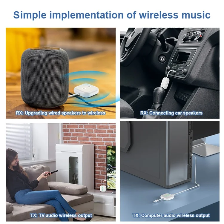 ZF-361 Bluetooth 5.3 Sender-Empfänger für AirPods 2 Kopfhörer, kabelloser Audioadapter