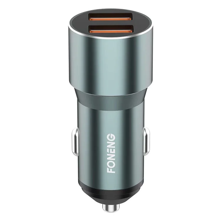 Chargeur de voiture à double port USB FONENG C19 Alliage d'aluminium 36W QC3.0 Adaptateur de charge pour téléphone