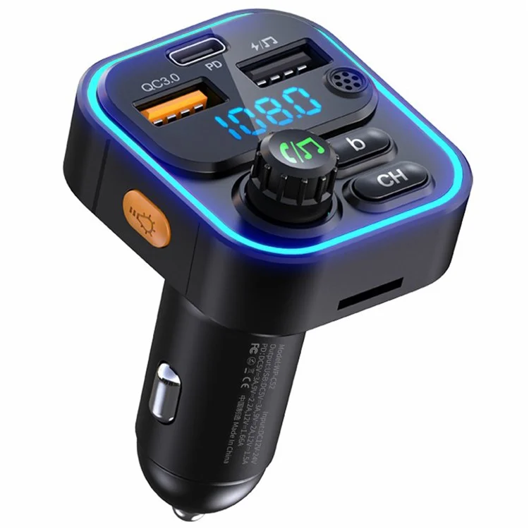 WEKOME WP-C52 Carregador de Carro Bluetooth MP3 PD 20W de Carregamento Rápido