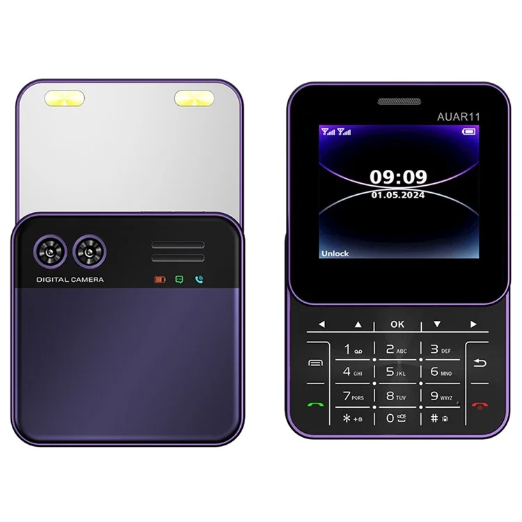 AUAR11 Dual SIM Standby Rotating 2G Phone with 2.4 inch Color Screen - Purple