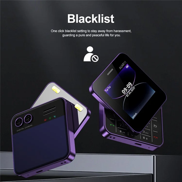 AUAR11 Dual SIM Standby Rotating 2G Phone with 2.4 inch Color Screen - Purple
