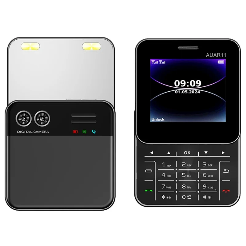 AUAR11 Dual SIM Standby Rotating 2G Phone with 2.4 inch Color Screen - Black