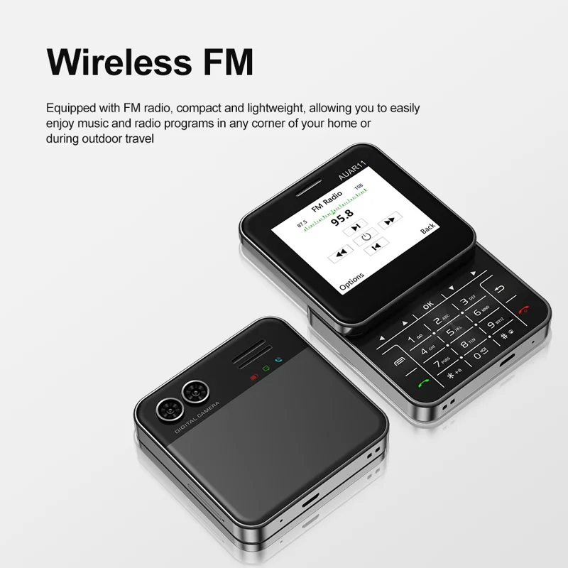 AUAR11 Dual SIM Standby Rotating 2G Phone with 2.4 inch Color Screen - Black