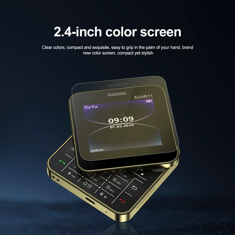 AUAR11 Dual SIM Standby Rotating 2G Phone with 2.4 inch Color Screen - Black
