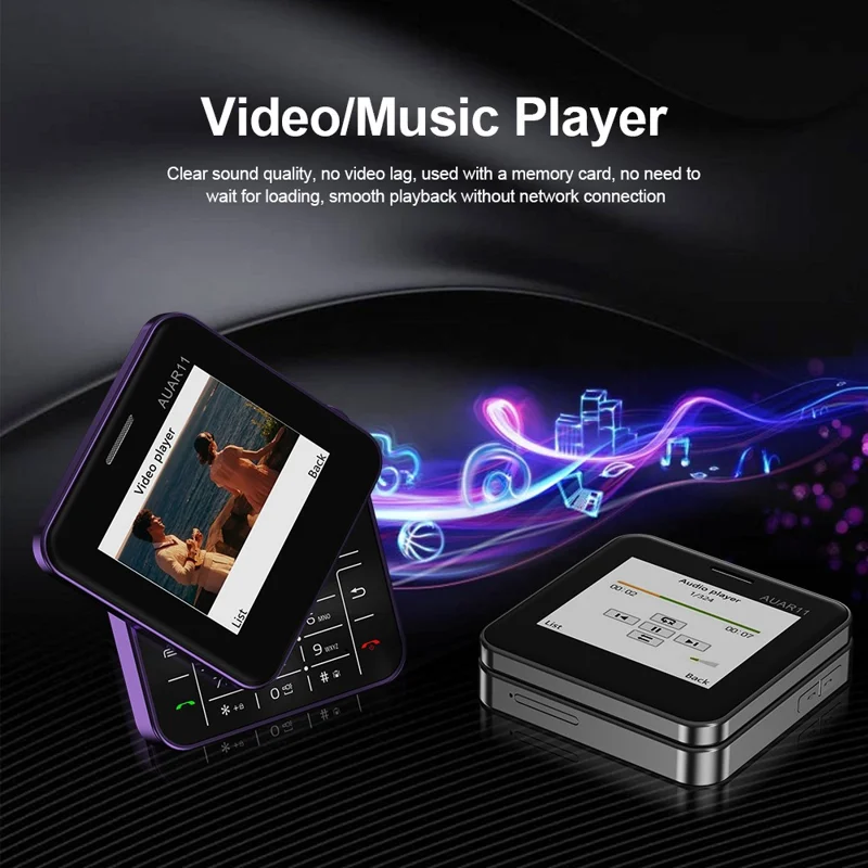 AUAR11 Dual SIM Standby Rotating 2G Phone with 2.4 inch Color Screen - Black