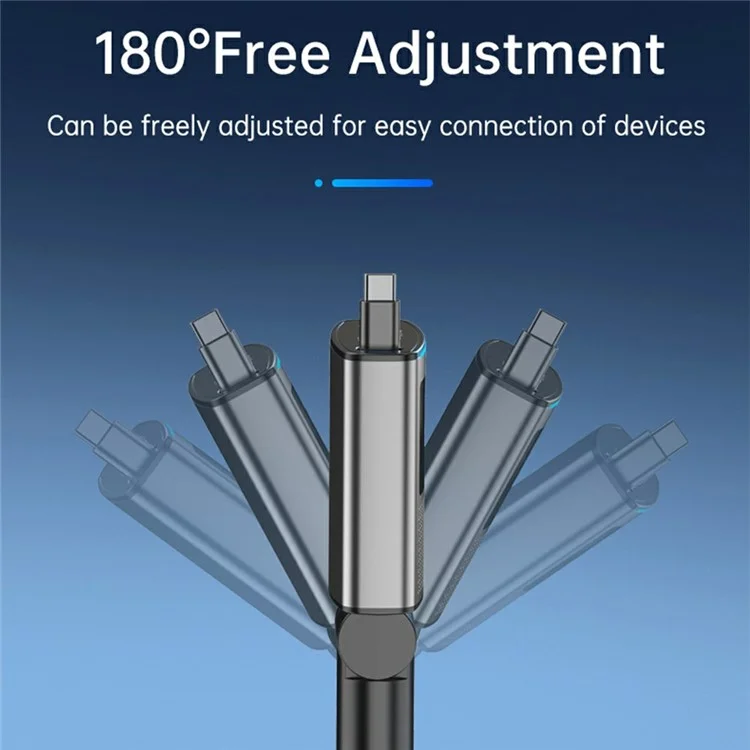 GE02 Voltage Display Fast Charging Car Charger with Retractable Type-C Cable