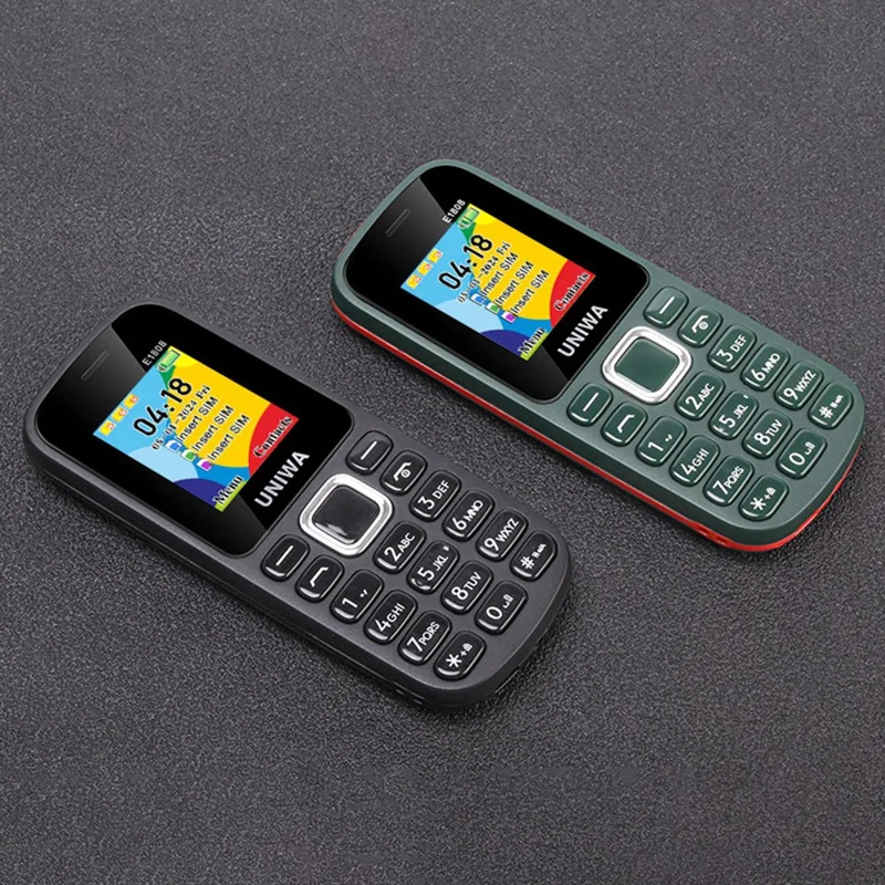 UNIWA E1808 1.77 Inch 3 SIM Card 3 Standby Phone with Flashlight Radio Function - Green