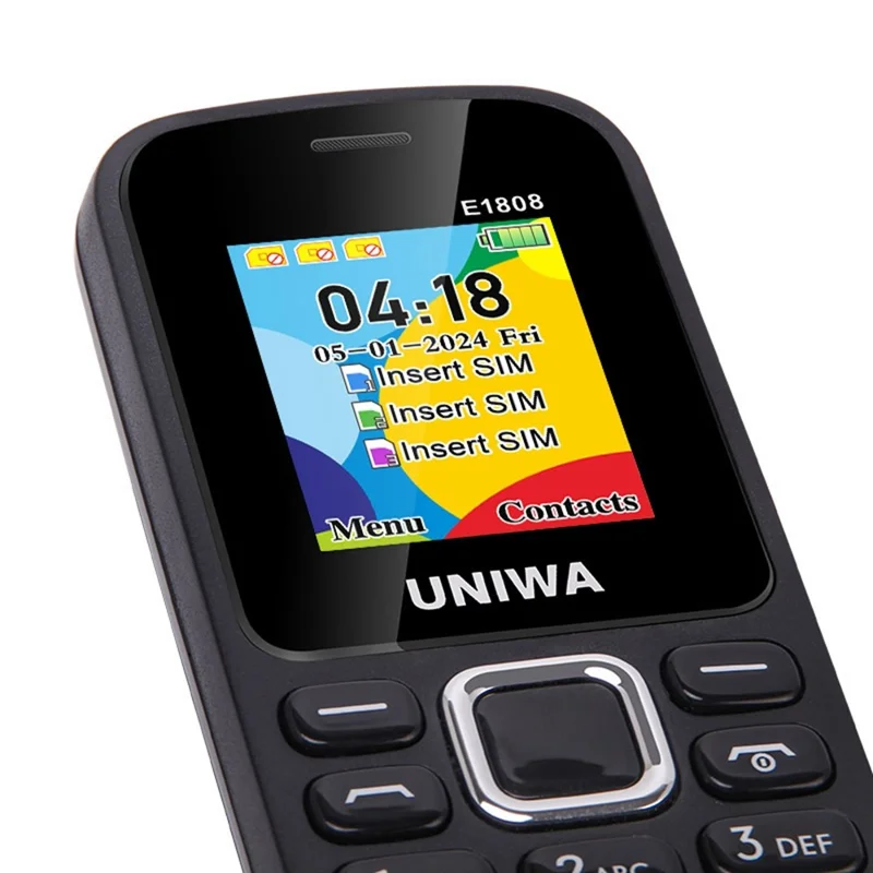 UNIWA E1808 1.77 Inch 3 SIM Card 3 Standby Phone with Flashlight Radio Function - Green