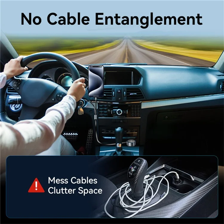 VENTION FFOB0 PD 30W Fast Charging Car Charger with Built In Type C  /  iP Cables for 12V-24V Vehicle