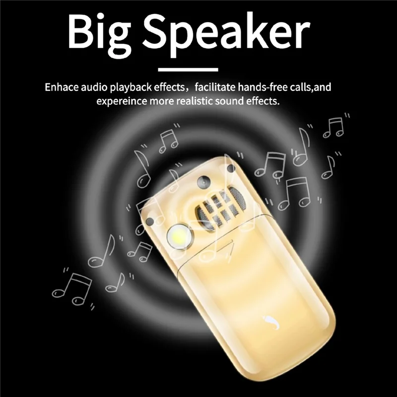 G660 Dual Screen Flip Phone Large Keypad Long Battery Life SOS FM Radio MP3 Player 2G Phone - Gold