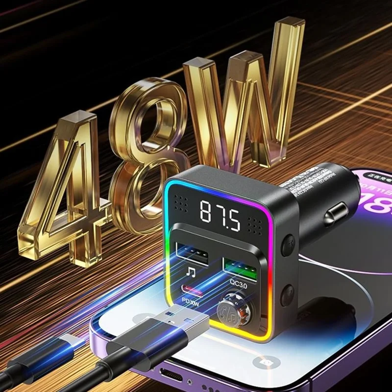 WEKOME WP-C62 48W Bluetooth-compatible MP3 Car Charger Fast Charging Dual USB Charger
