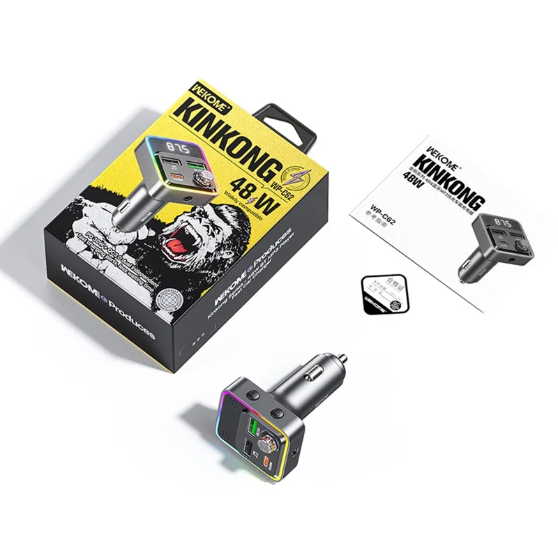 WEKOME WP-C62 48W Bluetooth-compatible MP3 Car Charger Fast Charging Dual USB Charger