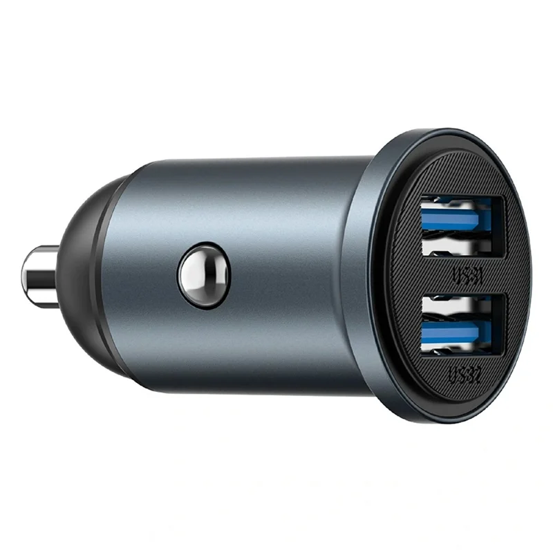 WIWU Wi?CC031 Nano Lite 12W Aluminum Alloy Car Charger Dual USB QC3.0 Fast Charging Adapter