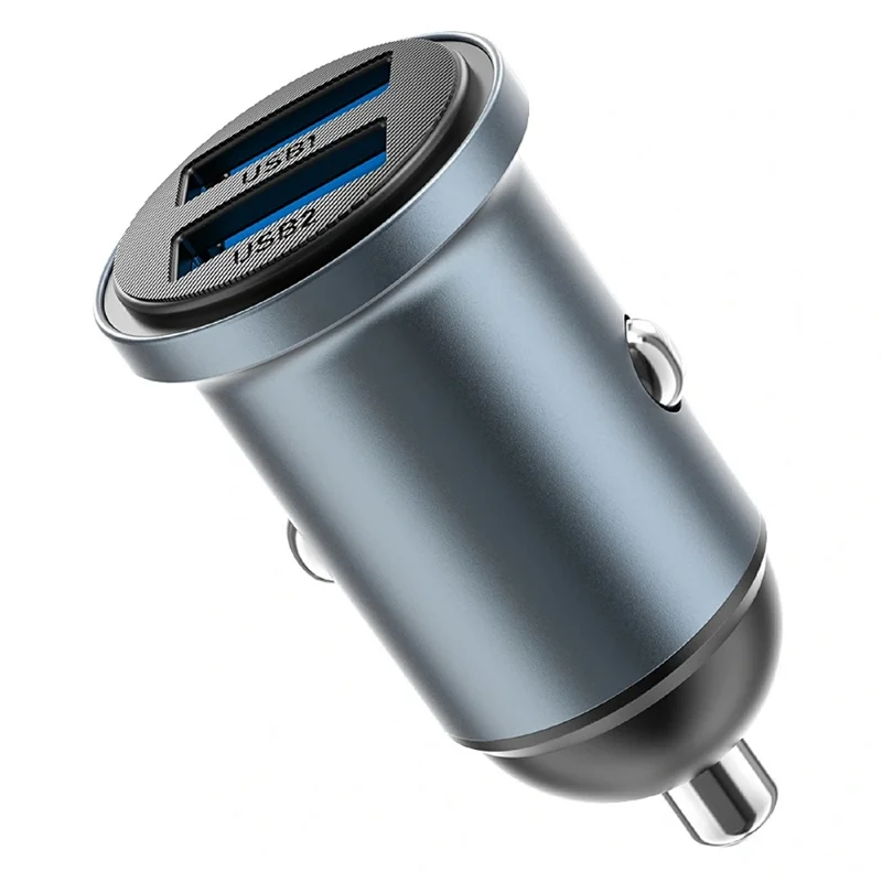 WIWU Wi?CC031 Nano Lite 12W Aluminum Alloy Car Charger Dual USB QC3.0 Fast Charging Adapter