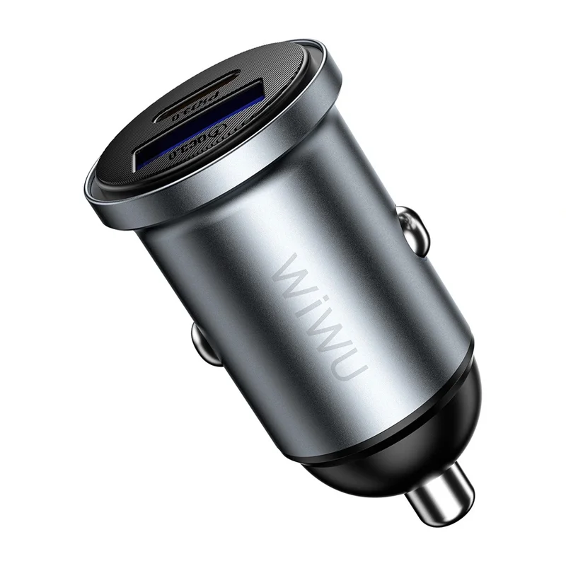 WIWU Wi-CC030 Nano Lite 35W USB-C + USB Car Charger PPS Fast Charging Dual Port Adapter