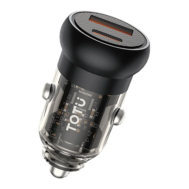 TOTU CC-7-35W Car Phone Charger USB-A + USB-C Dual Ports 35W Fast Charging Socket Cigarette Lighter