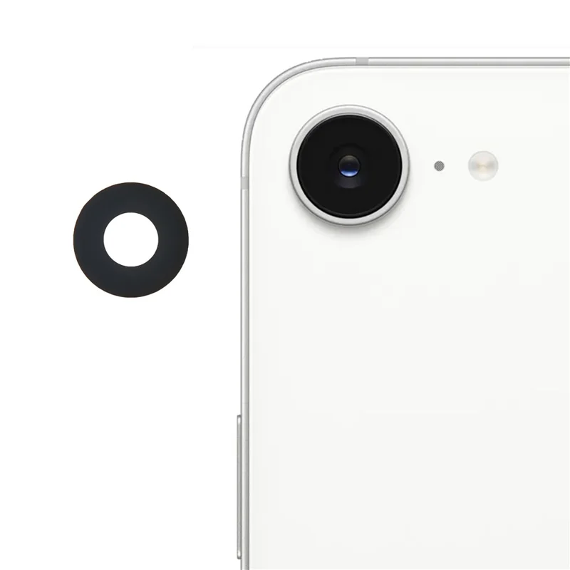 1 Set For iPhone 16e Rear Camera Rim Lens Cover with Adhesive Sticker (Without Logo)