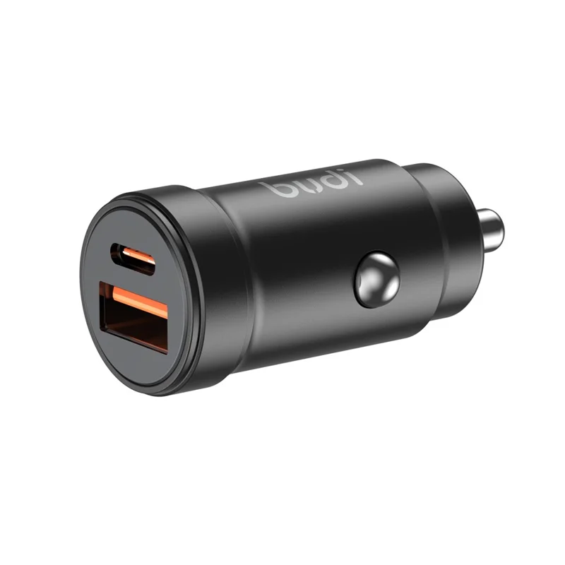 BUDI CC602B Mini Car Charger 48W Quick Charge USB A + USB C Dual Port Cigarette Lighter Adapter
